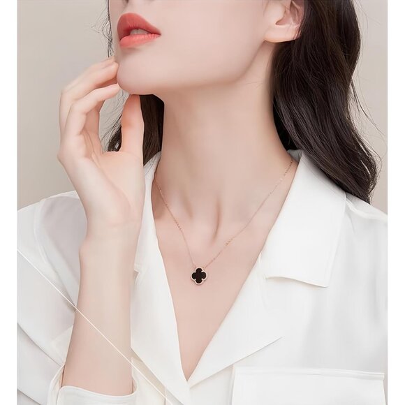 Dainty 18K Gold Plated Lucky Clover Pendant Necklaces Set for Women, Water-Resis - Picture 7 of 8